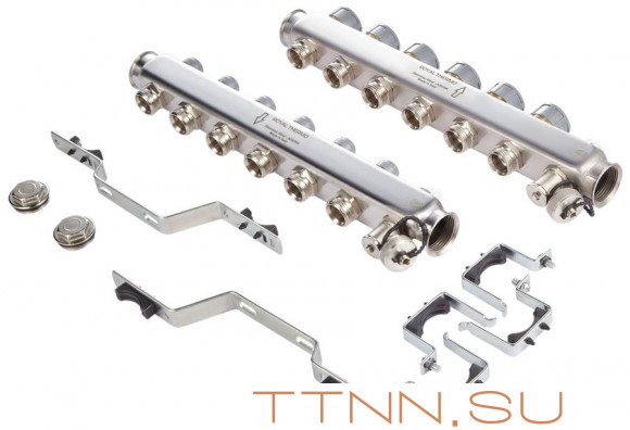 Для отопления Royal Thermo 1" ВР-3/4" НР, 12 выходов, нерж. (RTE 51.112) Для отопления Royal Thermo 1" ВР-3/4" НР, 12 выходов, нерж. (RTE 51.112)