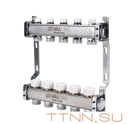 Коллекторный блок Valtec VTc.582.EMNX.0606 1", 6 x 3/4" евроконус