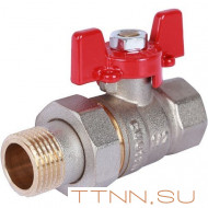 Шаровой кран с американкой 1/2" ВН/НР, ручка бабочка ROMMER RBV-0005-0510215