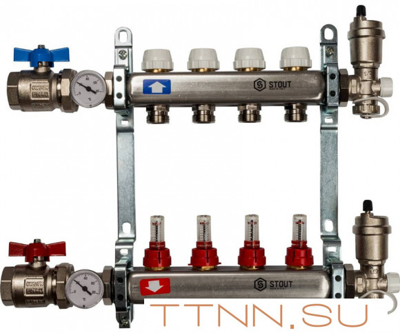 Коллектор с расходомерами STOUT SMS 0907 000004 Коллектор с расходомерами STOUT SMS 0907 000004