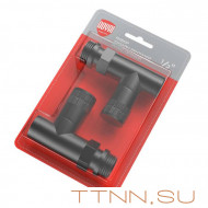 Набор вентелей Royal Thermo PIANO, ПРЯМОЙ, (2 шт) черный