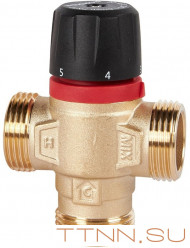 Смесительный клапан Rommer 1" НР 35-60°С KV 2,5 (RVM-0232-256025) боковое смешивание