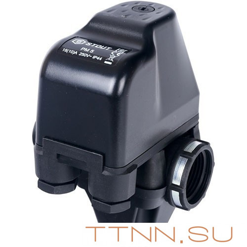 Реле давления для водоснабжения со встроенным манометром STOUT PM5-3W, 1-5 бар