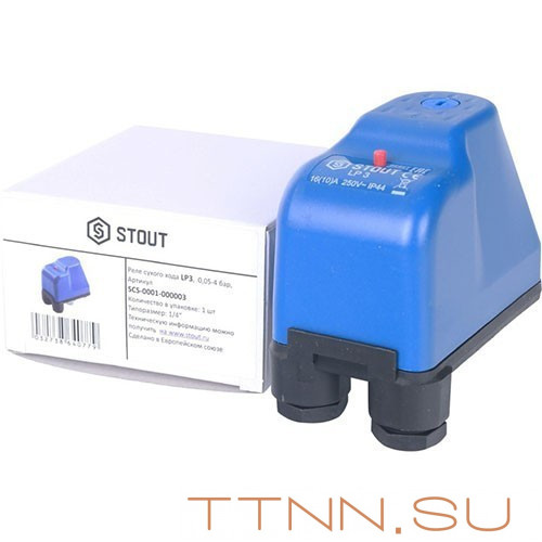 Реле сухого хода STOUT LP/3, 0-4 бар, 1/4"