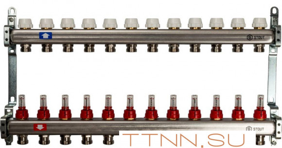 Коллектор с расходомерами STOUT SMS 0917 000012 Коллектор с расходомерами STOUT SMS 0917 000012
