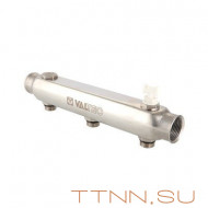 Коллектор из нержавеющей стали Valtec 100 мм, 1"х 6 выхода 1/2" VTc.510.SS.060406