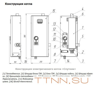 Электрический котел Теплодар СПУТНИК электро 6 черный