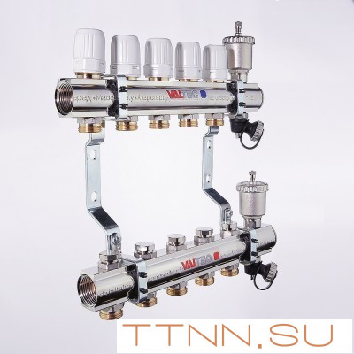 Для отопления VALTEC 1"х4 вых. Евроконус 3/4" Для отопления VALTEC 1"х4 вых. Евроконус 3/4"