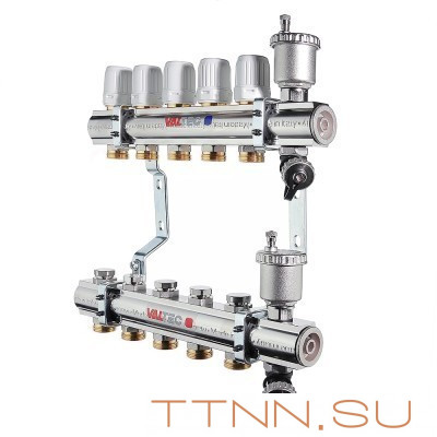 Для отопления VALTEC 1"х7 вых. Евроконус 3/4"