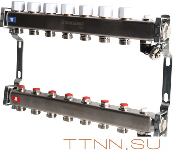 Для отопления Rommer 1"/3/4"x7 с запорными клапанами (RMS-3201-000007) Для отопления Rommer 1"/3/4"x7 с запорными клапанами (RMS-3201-000007)