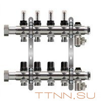 Коллекторная группа TIM KCS1005 5 выходов без кранов нержавеющая сталь