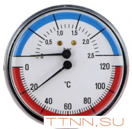 Термоманометр аксиальный Watts FR 818 (TMAX) 2,5 бар
