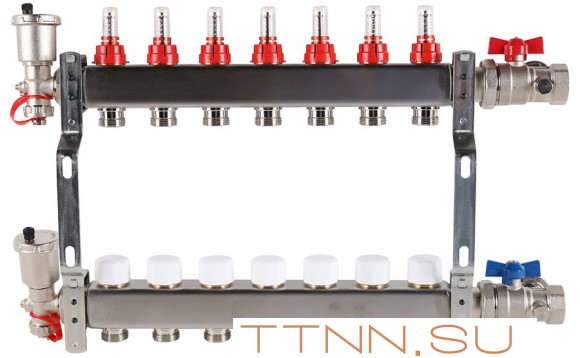 Для отопления Rommer 1"/3/4"x7 с расходомерами (RMS-1210-000007)