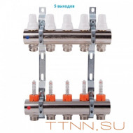 Коллекторная группа с расходомерами General fitings 1"х 3/4" на 4 выхода Коллекторная группа с расходомерами General fitings 1"х 3/4" на 4 выхода