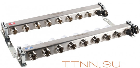 Для отопления Rommer 1"/3/4"x8 с запорными клапанами (RMS-3201-000008)