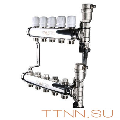 Коллекторный блок Valtec  VTc.588.EMNX.0606 1", 6 x 3/4" евроконус