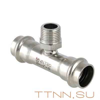 Тройник из нержавеющей стали с наружной резьбой Valtec 28х3/4"