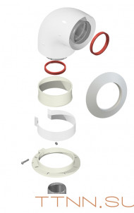 Колено подключения 90 диам. 60/100 для котлов Ariston