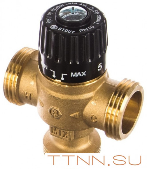 Смесительный клапан STOUT 1 НР 30-65°С KV 2,3 Смесительный клапан STOUT 1 НР 30-65°С KV 2,3