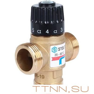 Смесительный клапан STOUT 1 НР 35-60°С KV 1,6 м3/ч Смесительный клапан STOUT 1 НР 35-60°С KV 1,6 м3/ч