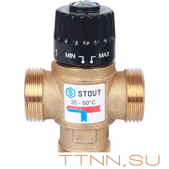 Смесительный клапан STOUT 1 НР 35-60°С KV 2,5 м3/ч Смесительный клапан STOUT 1 НР 35-60°С KV 2,5 м3/ч